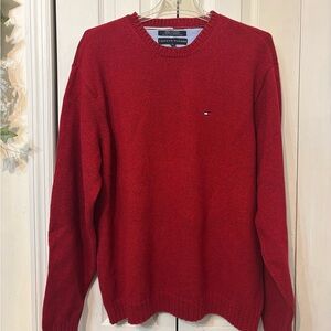 Vintage Tommy Hilfiger Men's Red Crewneck Sweater-XL